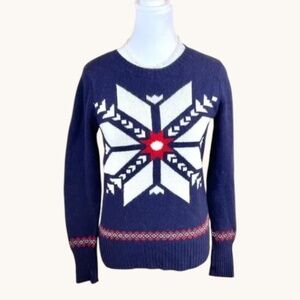 Cambridge Dry Goods Sweater Lambswool Snowflake Blue (S)